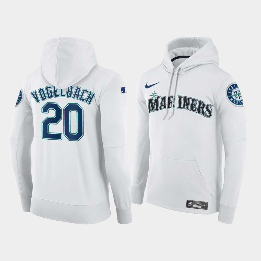 Men Seattle Mariners 20 Vogelbach white home hoodie 2021 MLB Nike Jerseys